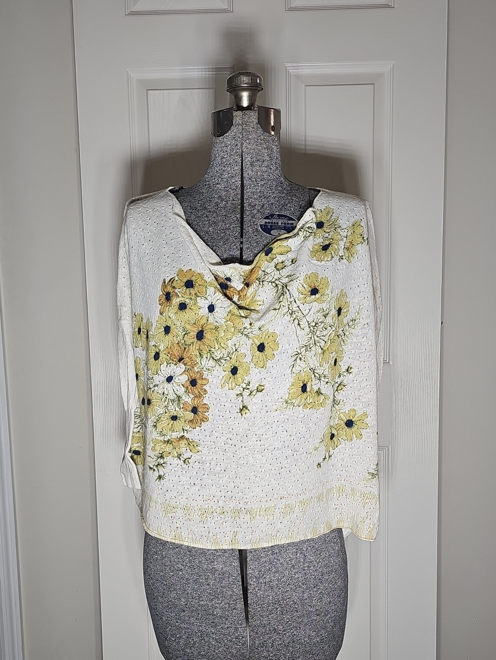 Guinevere Linen Blend Pullover Thin Floral Top Size XS
